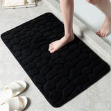 Soft Memory Foam Non Slip Cobblestone Embossing Bath Mat Black Bath - Tophatter Daily Deals