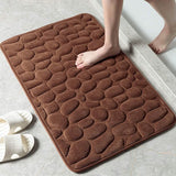 Soft Memory Foam Non Slip Cobblestone Embossing Bath Mat Coffee Bath - Tophatter Daily Deals