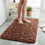 Soft Memory Foam Non Slip Cobblestone Embossing Bath Mat Bath - Tophatter Daily Deals