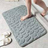 Soft Memory Foam Non Slip Cobblestone Embossing Bath Mat Gray Bath - Tophatter Daily Deals