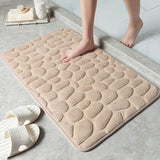 Soft Memory Foam Non Slip Cobblestone Embossing Bath Mat Khaki Bath - Tophatter Daily Deals