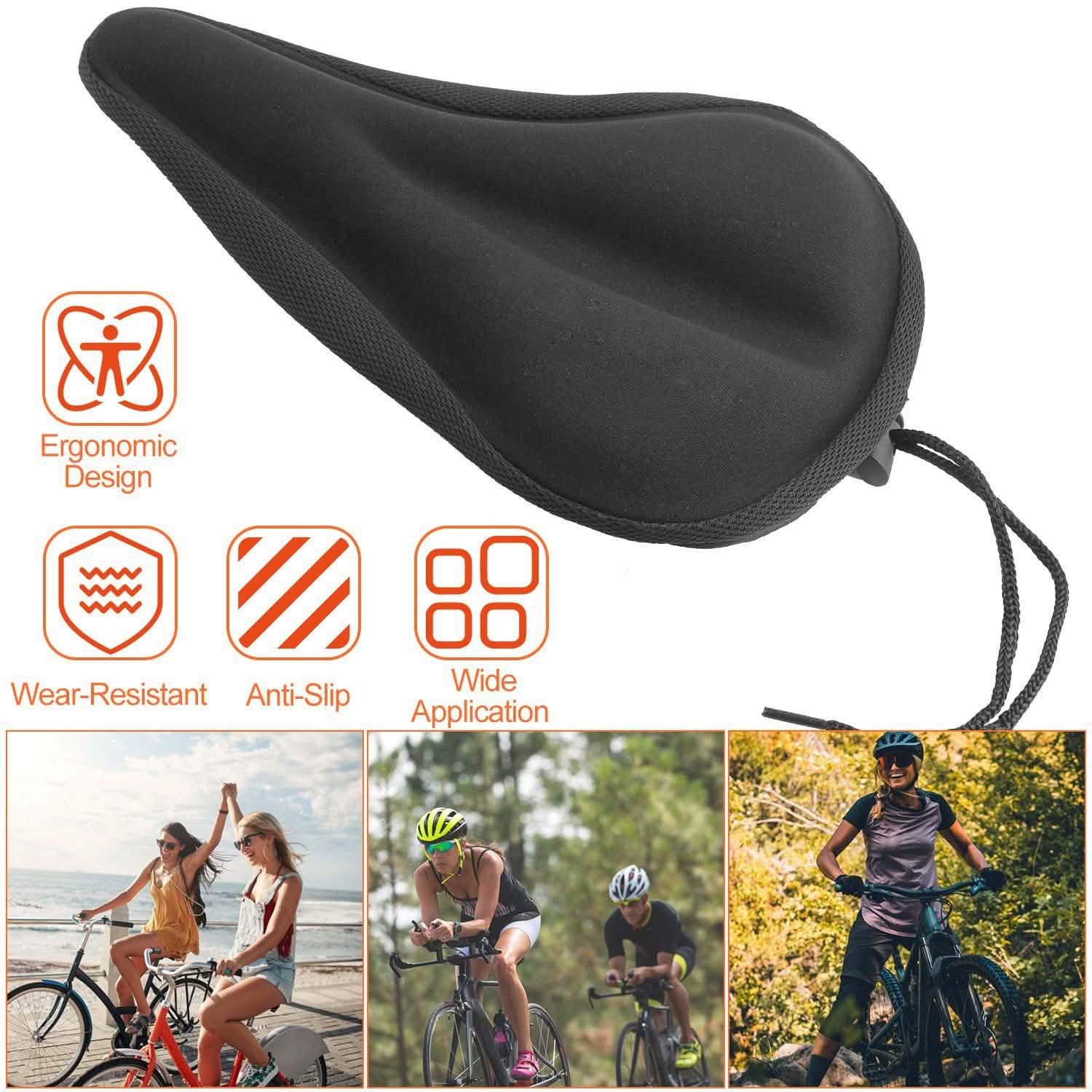 Soft Silicone Gel Bike Seat Saddle Cushion Cover Outdoor Recreation - Tophatter Daily Deals