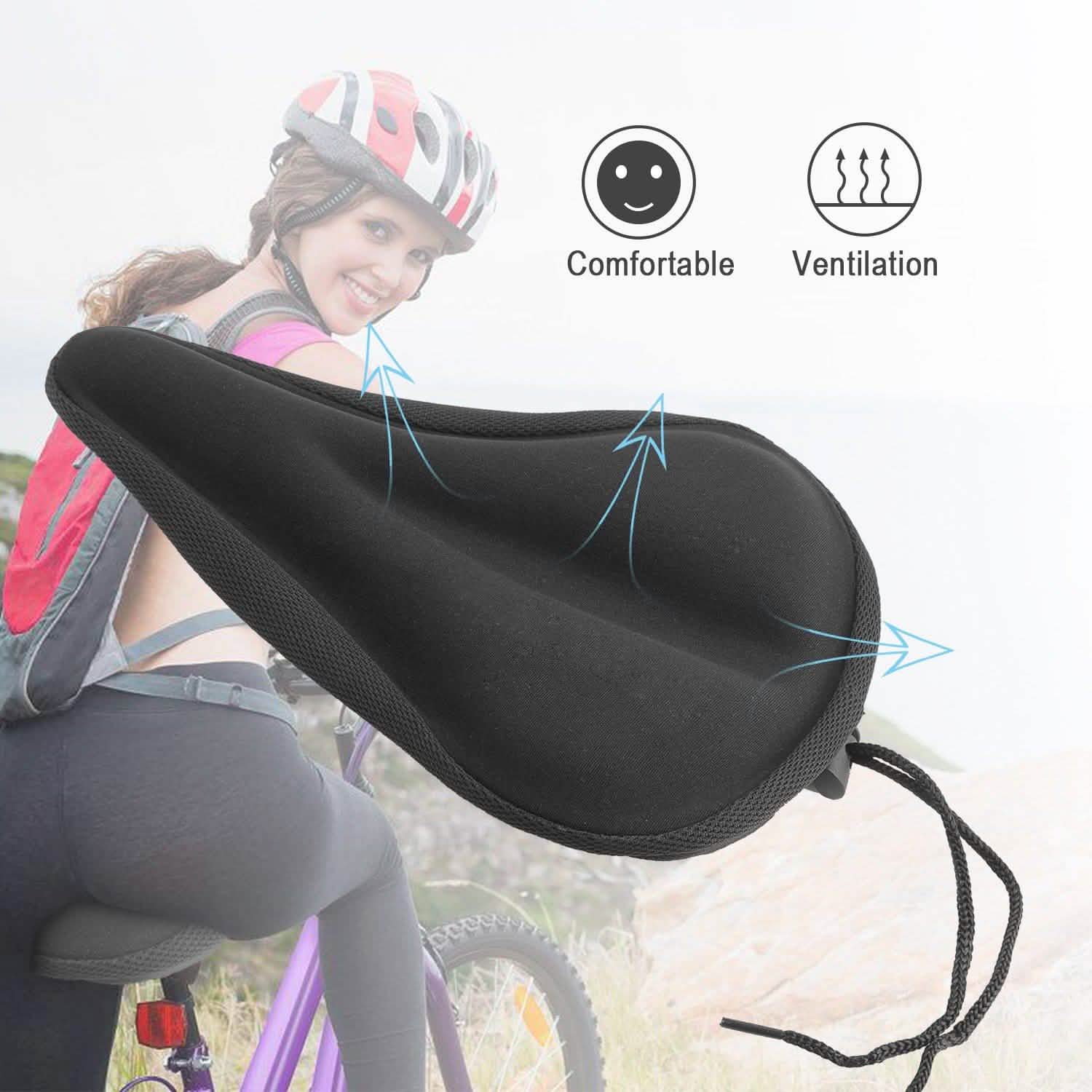 Soft Silicone Gel Bike Seat Saddle Cushion Cover Outdoor Recreation - Tophatter Daily Deals