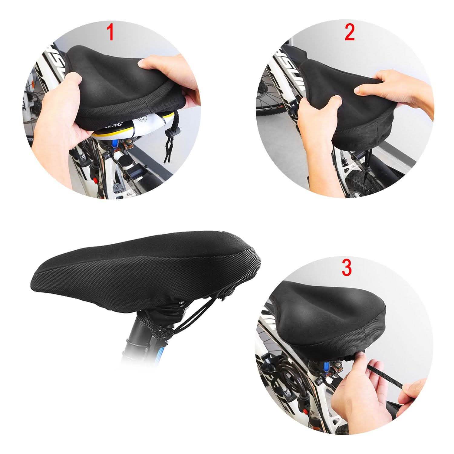 Soft Silicone Gel Bike Seat Saddle Cushion Cover Outdoor Recreation - Tophatter Daily Deals