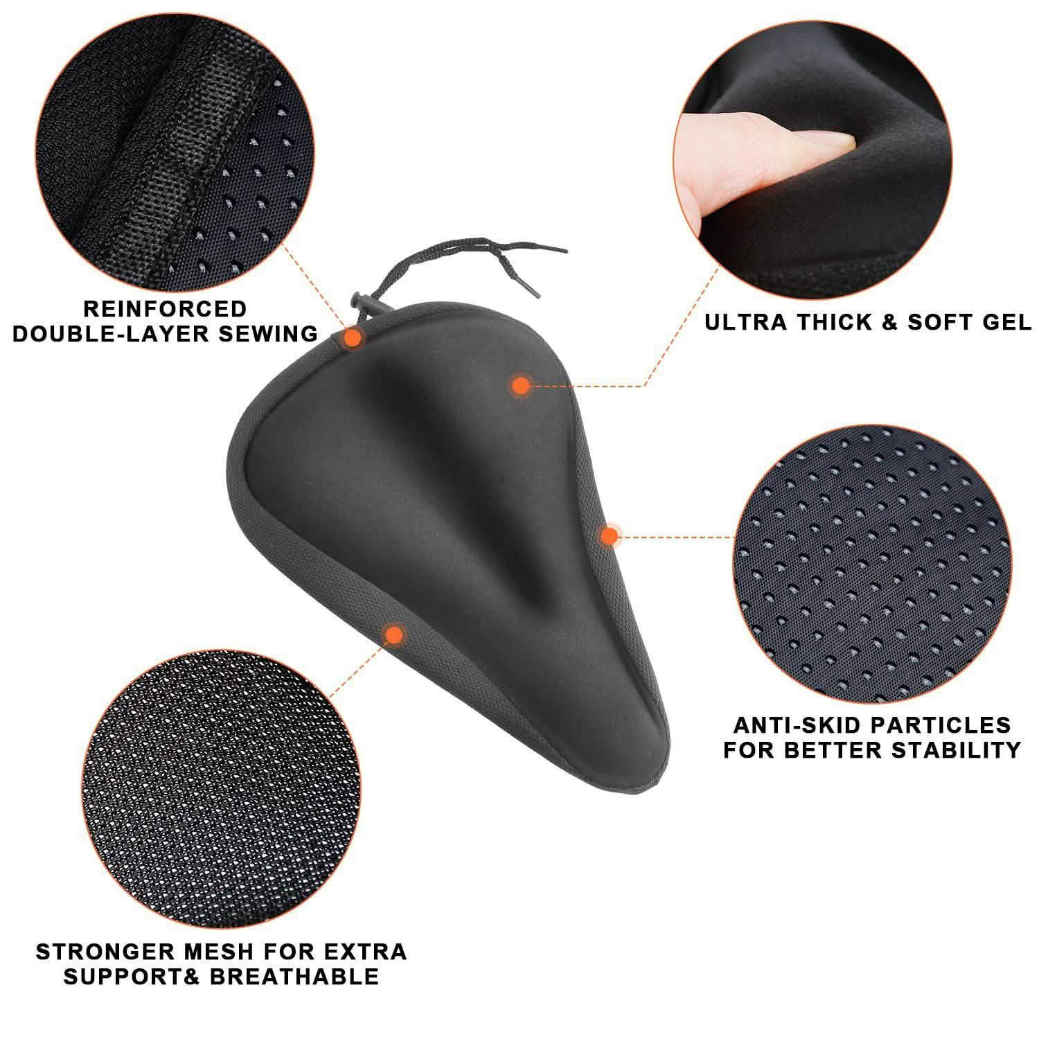 Soft Silicone Gel Bike Seat Saddle Cushion Cover Outdoor Recreation - Tophatter Daily Deals