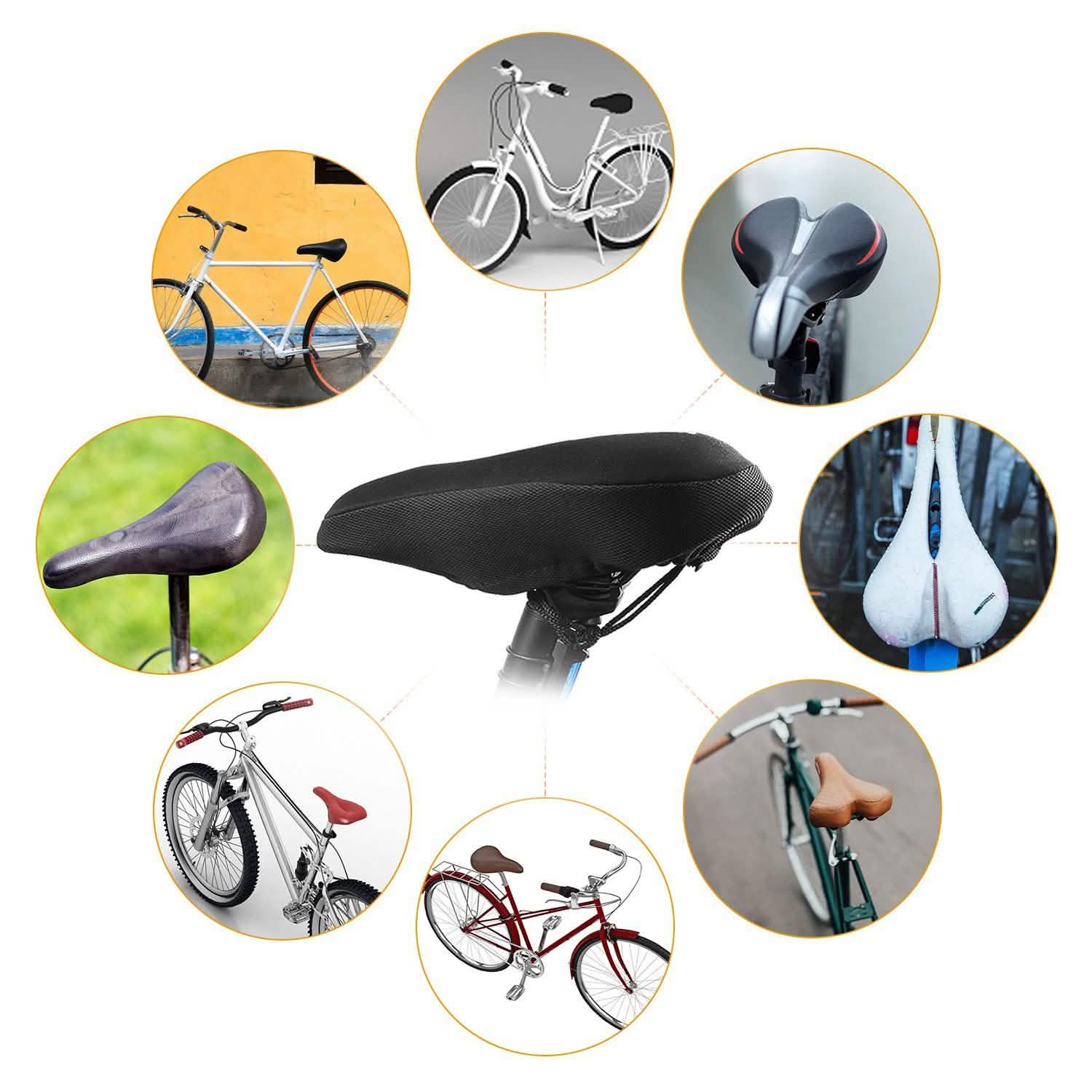 Soft Silicone Gel Bike Seat Saddle Cushion Cover Outdoor Recreation - Tophatter Daily Deals