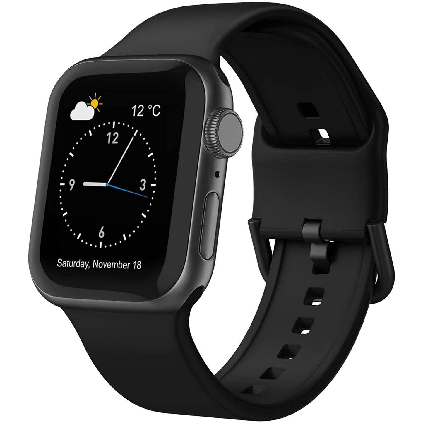 Soft Silicone Sport Wristbands Replacement Strap with Classic Clasp Black Watch Band - Tophatter Daily Deals