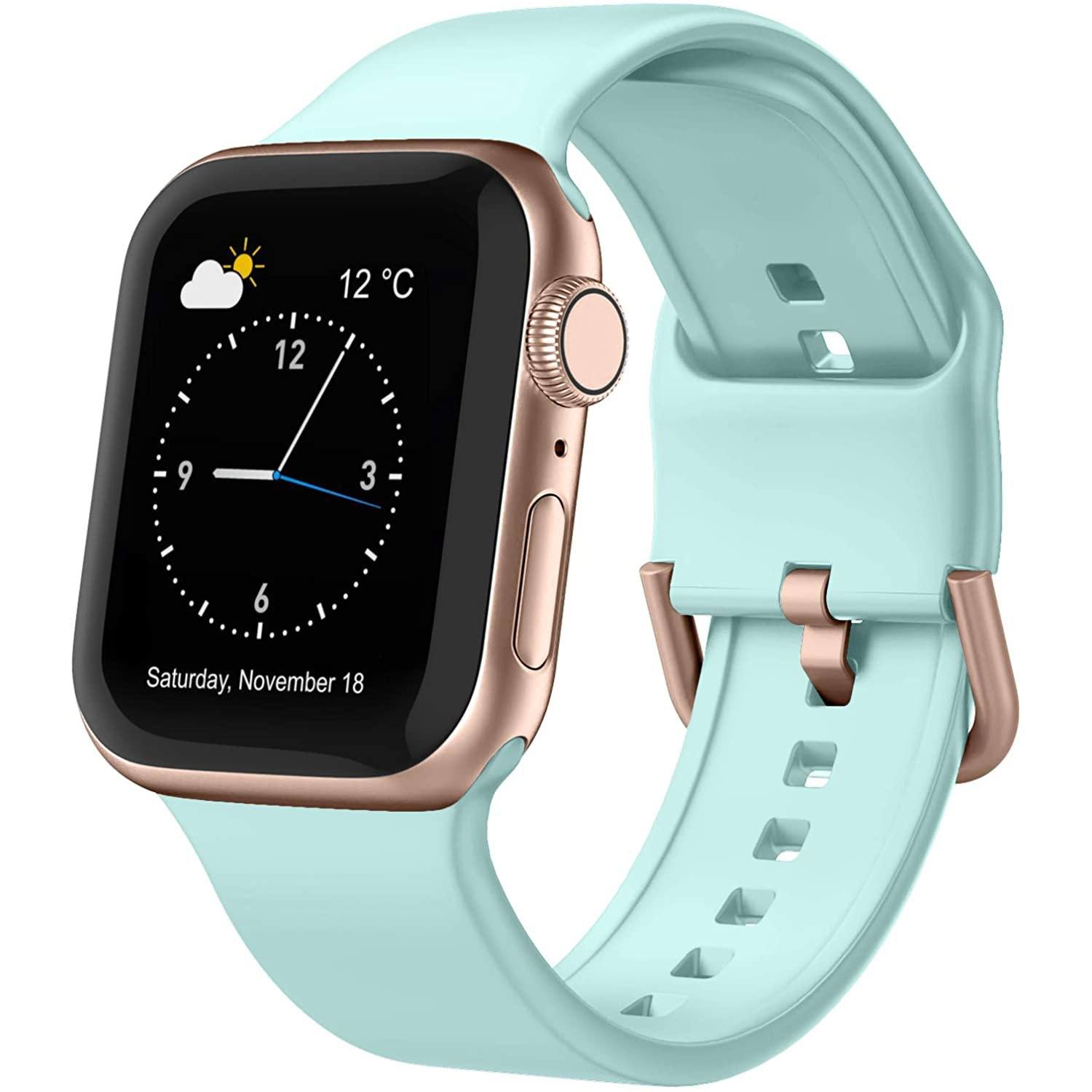 Soft Silicone Sport Wristbands Replacement Strap with Classic Clasp Mint Green Watch Band - Tophatter Daily Deals