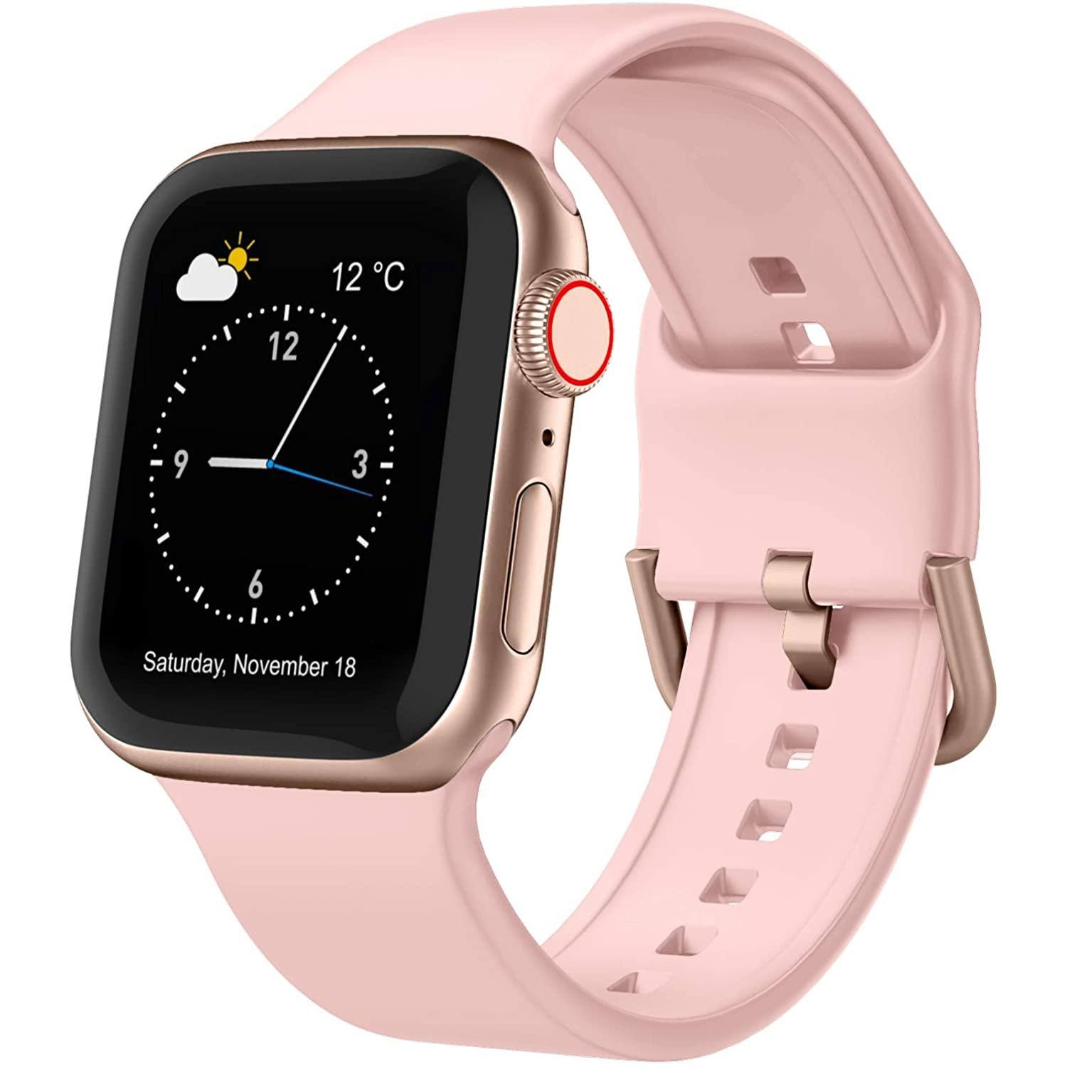 Soft Silicone Sport Wristbands Replacement Strap with Classic Clasp Pink Watch Band - Tophatter Daily Deals