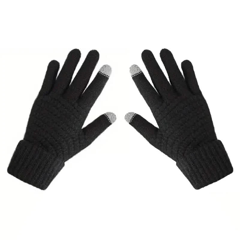 Soft Touchscreen Winter Gloves Elastic Cuff Knit for Cold Weather Black Gloves, Scarves & Earmuffs - Tophatter Daily Deals