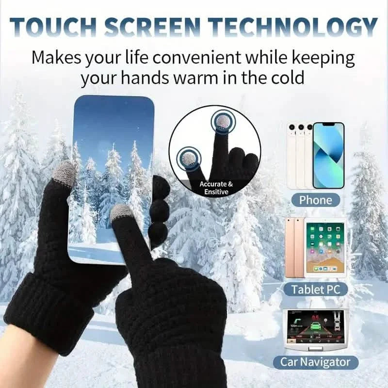 Soft Touchscreen Winter Gloves Elastic Cuff Knit for Cold Weather Gloves, Scarves & Earmuffs - Tophatter Daily Deals