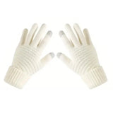 Soft Touchscreen Winter Gloves Elastic Cuff Knit for Cold Weather White Gloves, Scarves & Earmuffs - Tophatter Daily Deals