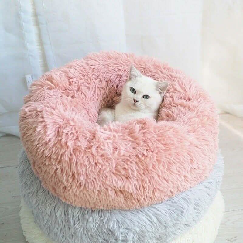 Soft Winter Warm Plush Calming Pet Bed Pet Beds - Tophatter Daily Deals