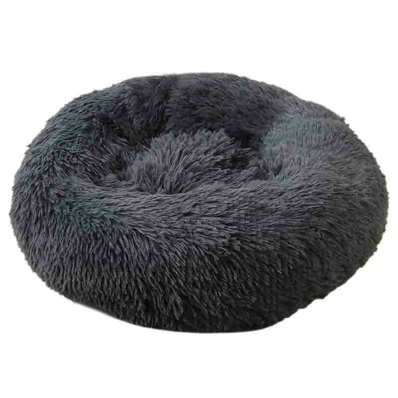 Soft Winter Warm Plush Calming Pet Bed Dark Gray Pet Beds - Tophatter Daily Deals