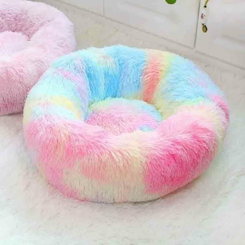 Soft Winter Warm Plush Calming Pet Bed Multicolor Pet Beds - Tophatter Daily Deals
