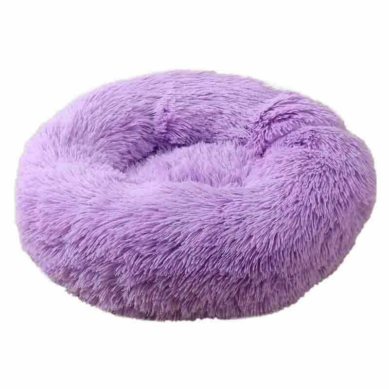 Soft Winter Warm Plush Calming Pet Bed Purple Pet Beds - Tophatter Daily Deals