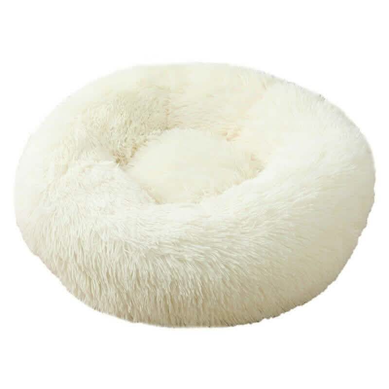 Soft Winter Warm Plush Calming Pet Bed White Pet Beds - Tophatter Daily Deals