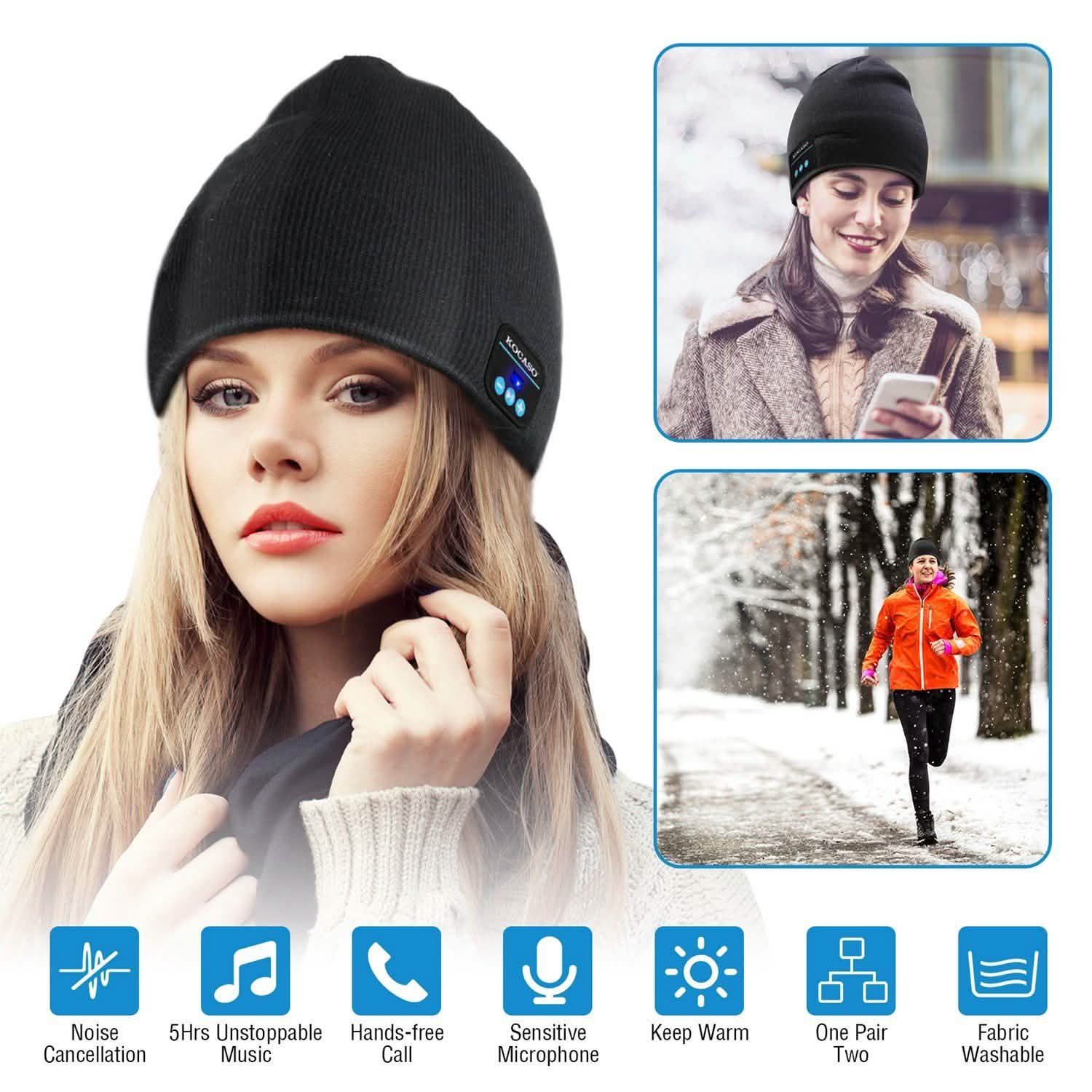 Soft Wireless Beanie Headphone Hat with V4.2 Noise Cancellation Hats - Tophatter Daily Deals