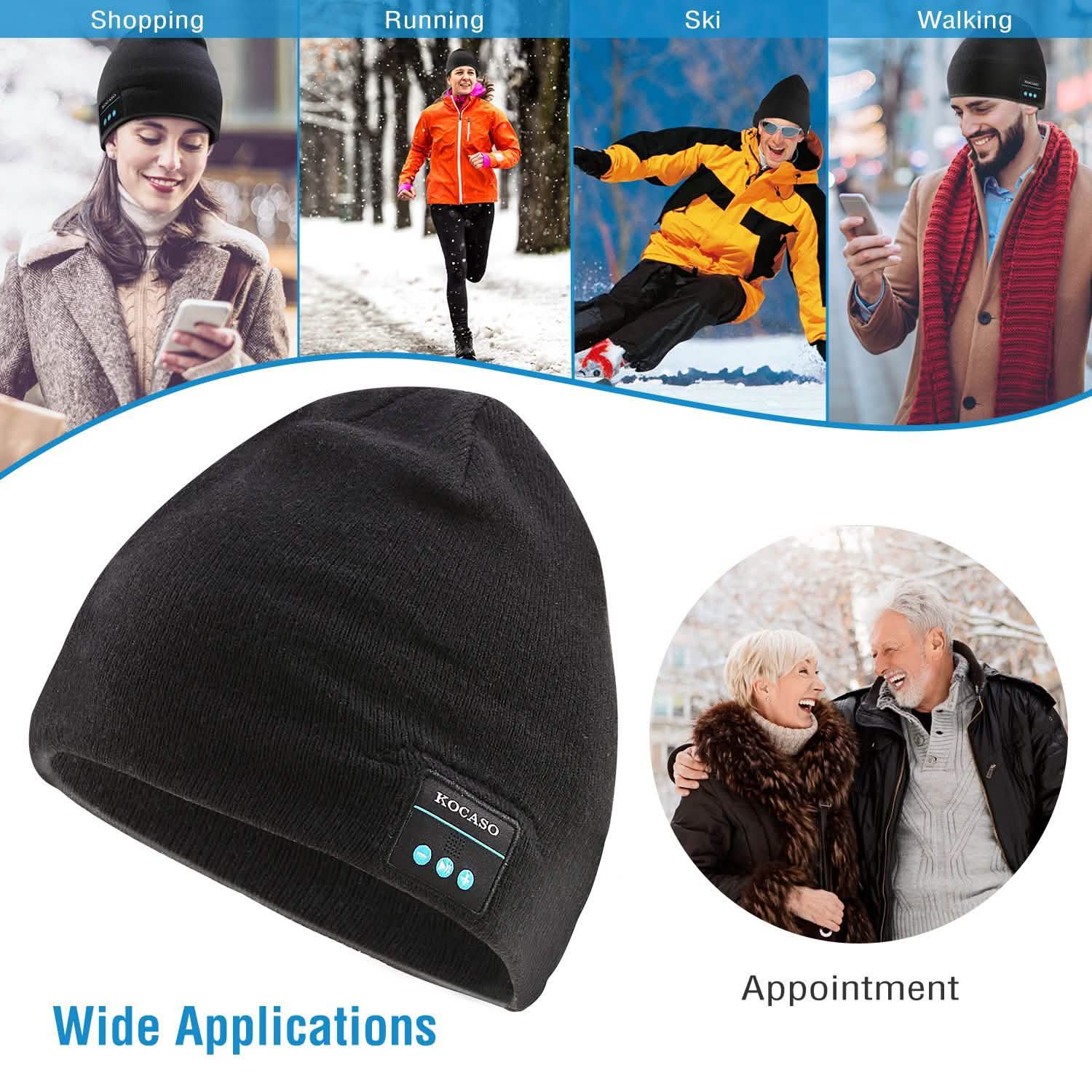 Soft Wireless Beanie Headphone Hat with V4.2 Noise Cancellation Hats - Tophatter Daily Deals
