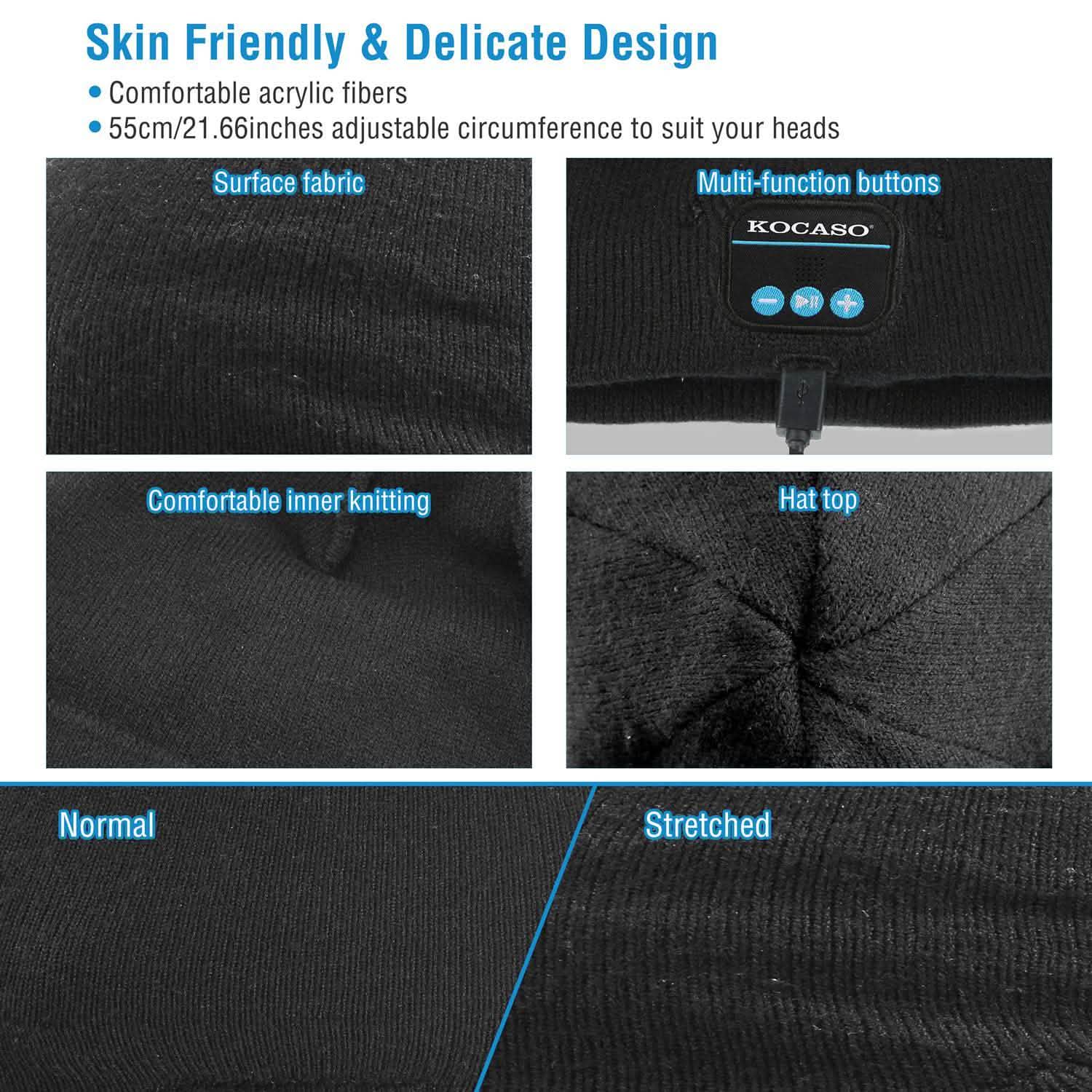 Soft Wireless Beanie Headphone Hat with V4.2 Noise Cancellation Hats - Tophatter Daily Deals