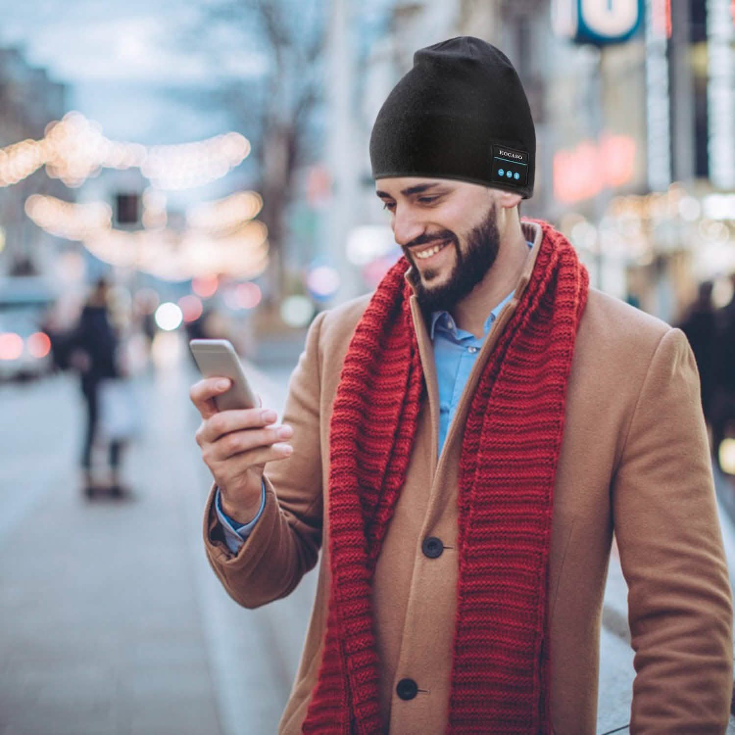 Soft Wireless Beanie Headphone Hat with V4.2 Noise Cancellation Hats - Tophatter Daily Deals