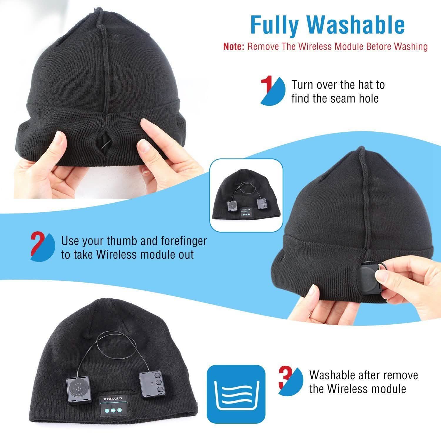 Soft Wireless Beanie Headphone Hat with V4.2 Noise Cancellation Hats - Tophatter Daily Deals