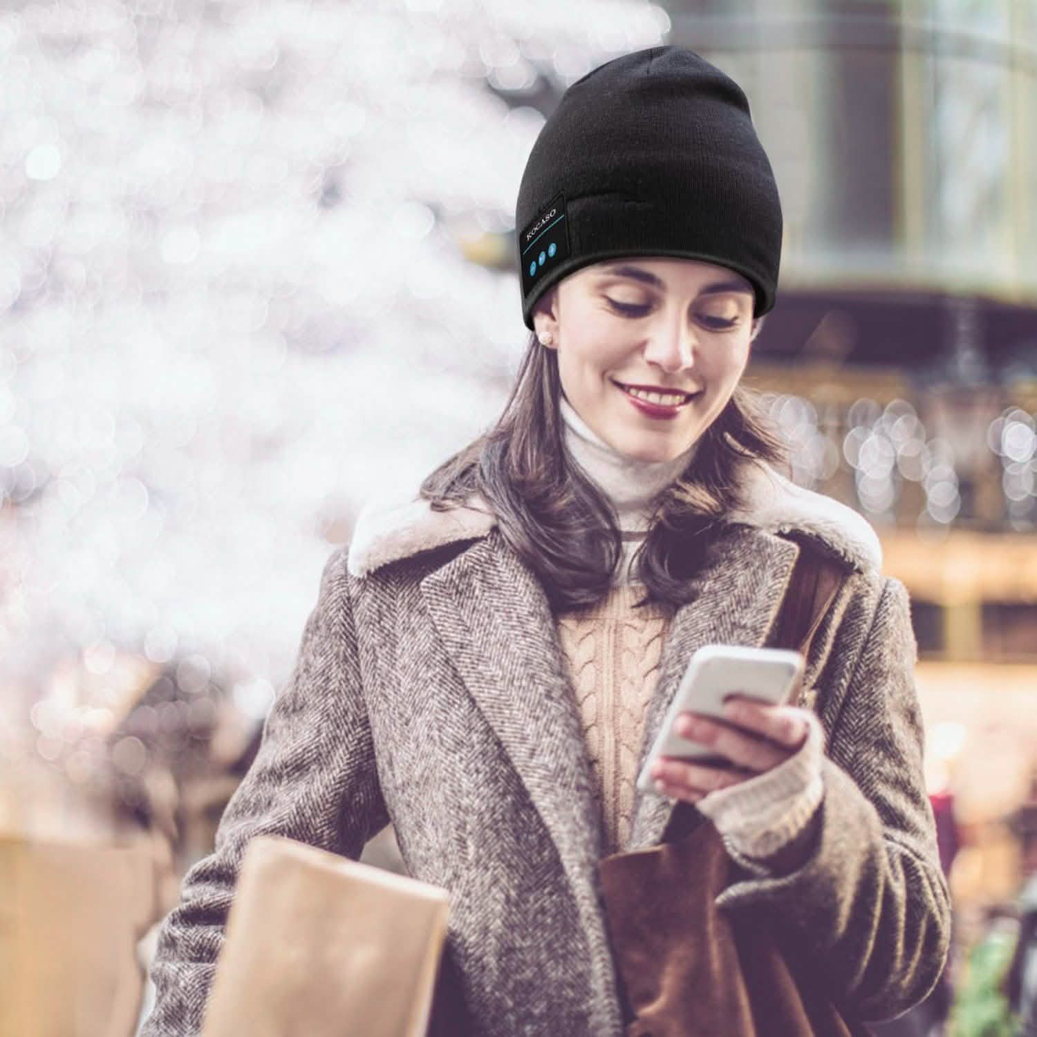 Soft Wireless Beanie Headphone Hat with V4.2 Noise Cancellation Hats - Tophatter Daily Deals