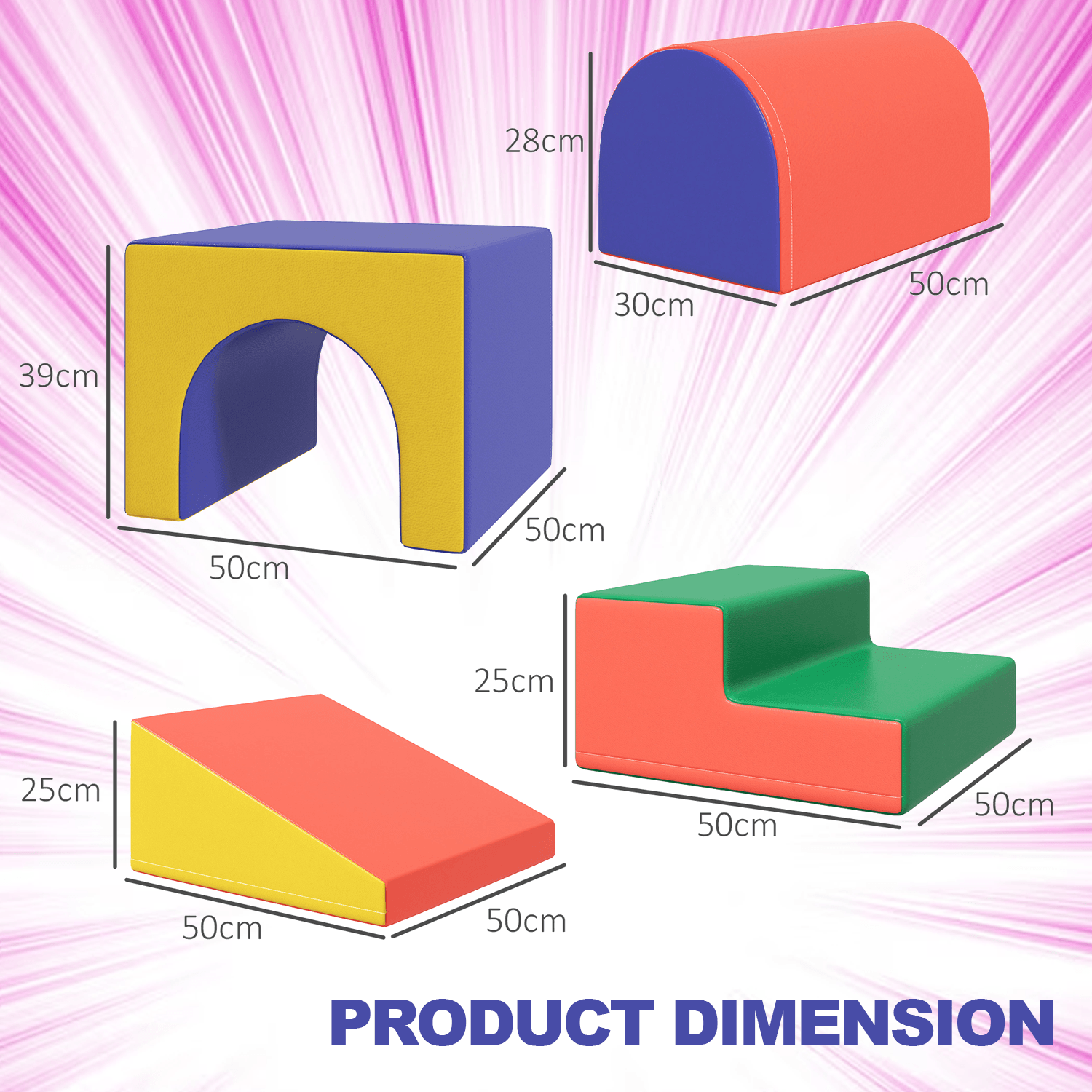 Soft Play Climbing Blocks - 4-Piece Soft Play Set Baby Foam Climber Block for Toddler Baby & Toddler - Tophatter Daily Deals