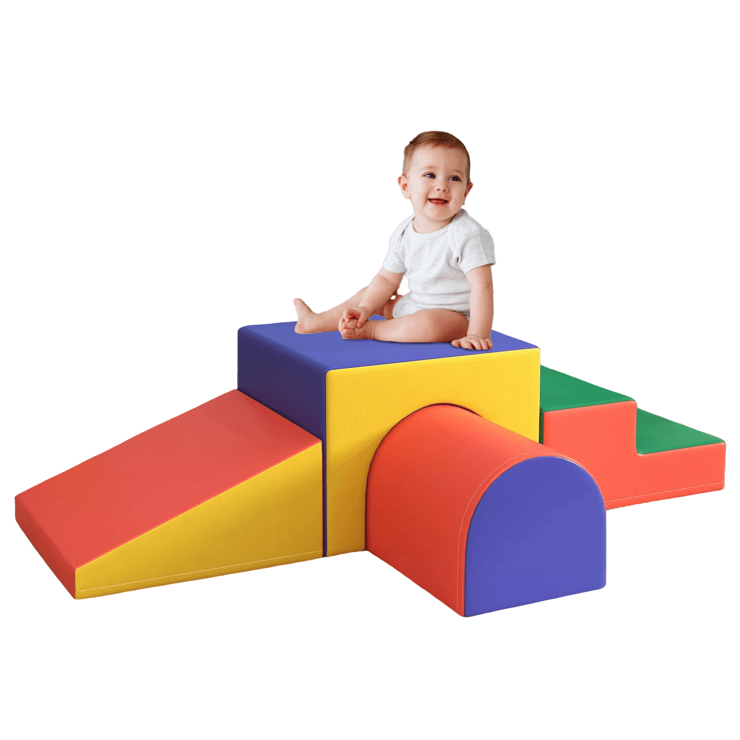 Soft Play Climbing Blocks - 4-Piece Soft Play Set Baby Foam Climber Block for Toddler Baby & Toddler - Tophatter Daily Deals