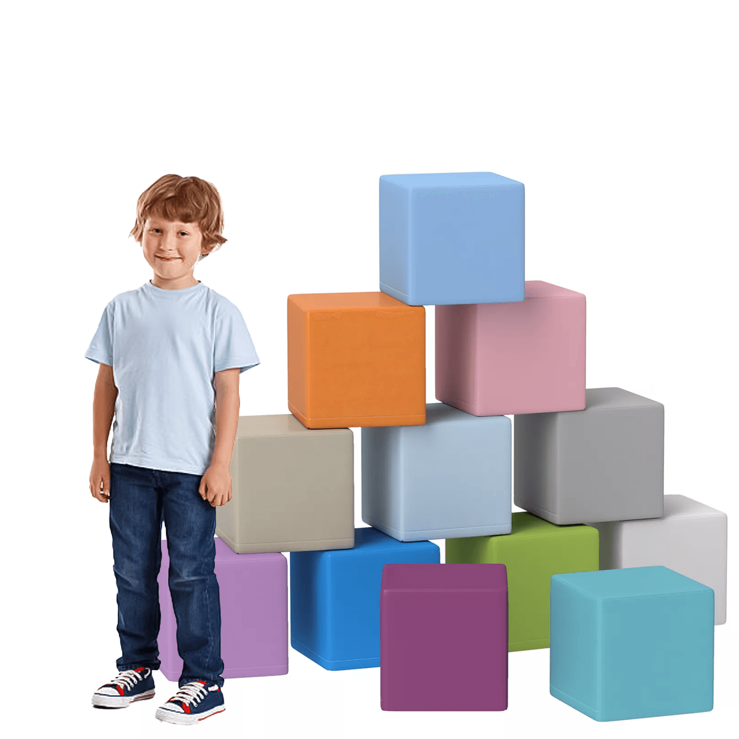 Soft Play Foam Blocks - 12-piece Stacking & Building Learning Toys For Toddlers, Babies, And Preschool Kids Baby & Toddler - Tophatter Daily Deals