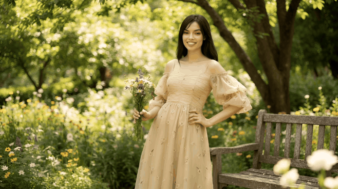 Beautiful New soft yellow Plus Size Autumn Loose Puff Sleeve Pleated Floral Long Sling Dress for Women 0 - Tophatter Daily Deals