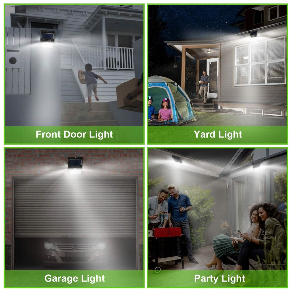 Solar 100 LEDs PIR Motion Sensor Wall Light Outdoor Lighting - Tophatter Daily Deals