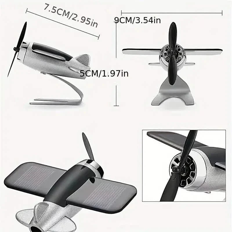 Solar Airplane Creative Car Decoration Automotive - Tophatter Daily Deals