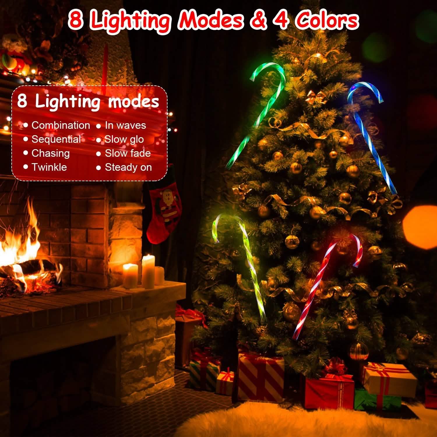 Solar Christmas Candy Cane Light IP55 Waterproof Stake Light Seasonal Decor - Tophatter Daily Deals