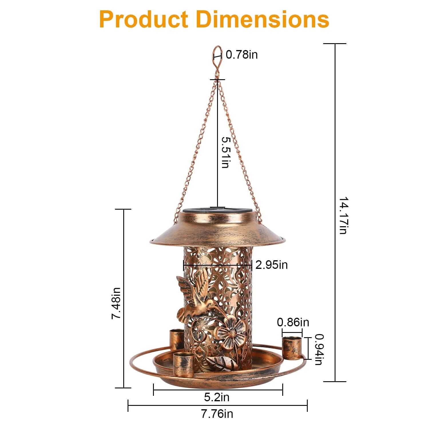 Solar Decorative Hanging Bird Feeder Lantern Garden & Patio - Tophatter Daily Deals