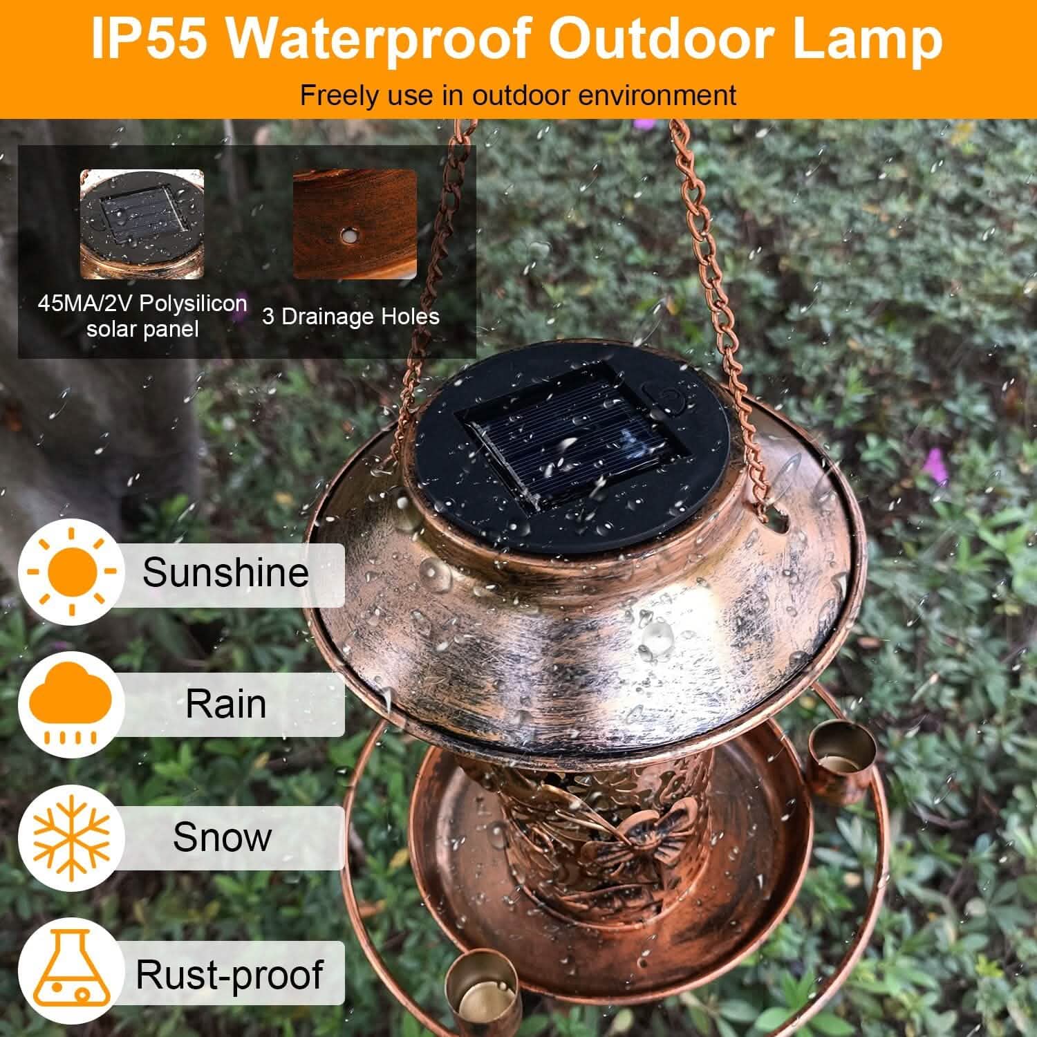 Solar Decorative Hanging Bird Feeder Lantern Garden & Patio - Tophatter Daily Deals