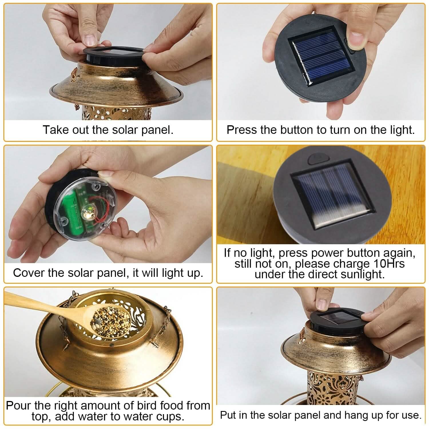 Solar Decorative Hanging Bird Feeder Lantern Garden & Patio - Tophatter Daily Deals