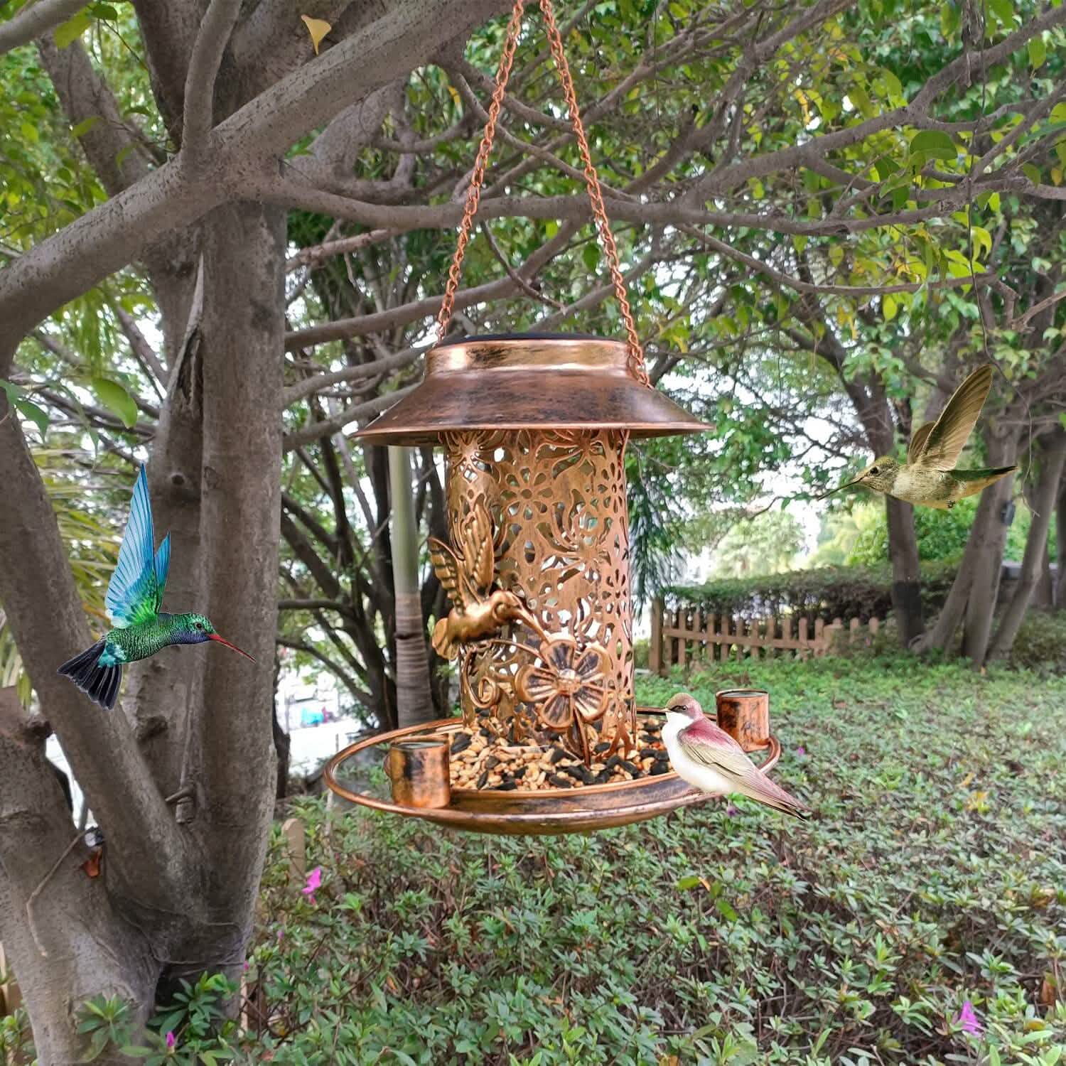 Solar Decorative Hanging Bird Feeder Lantern Garden & Patio - Tophatter Daily Deals