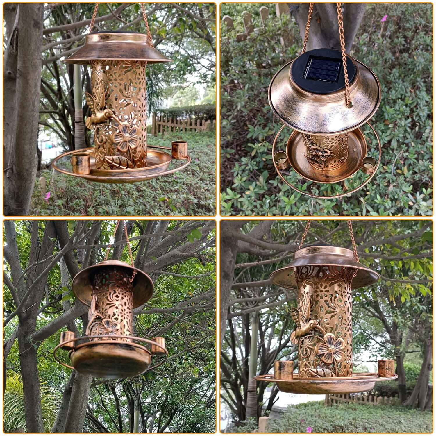 Solar Decorative Hanging Bird Feeder Lantern Garden & Patio - Tophatter Daily Deals