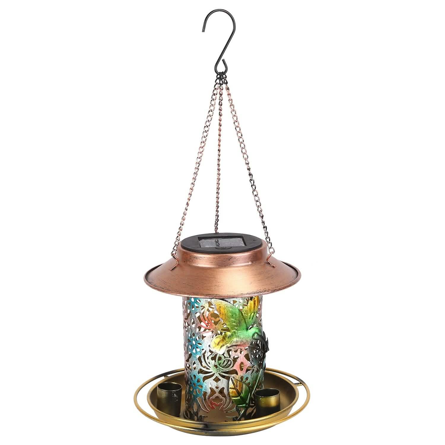 Solar Decorative Hanging Bird Feeder Lantern Garden & Patio - Tophatter Daily Deals