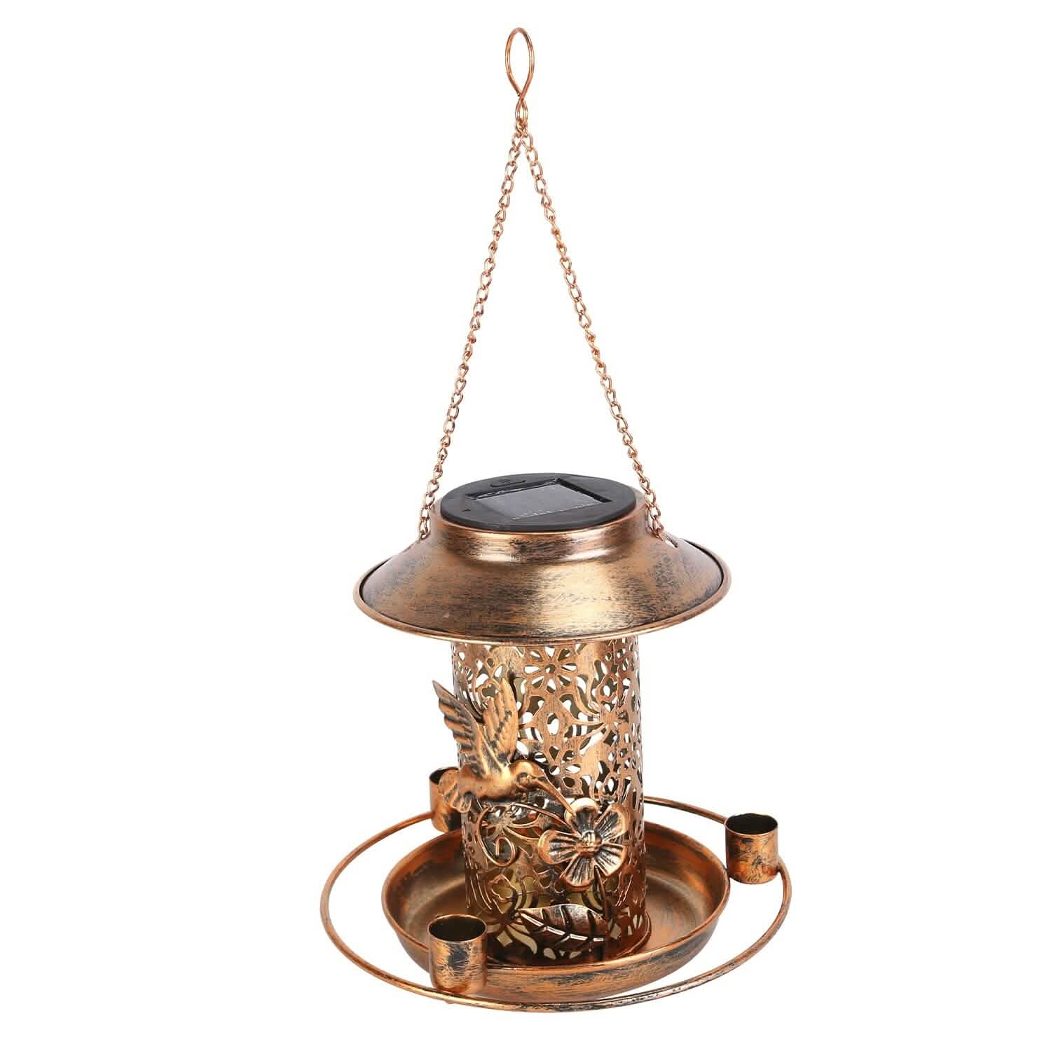 Solar Decorative Hanging Bird Feeder Lantern Garden & Patio - Tophatter Daily Deals