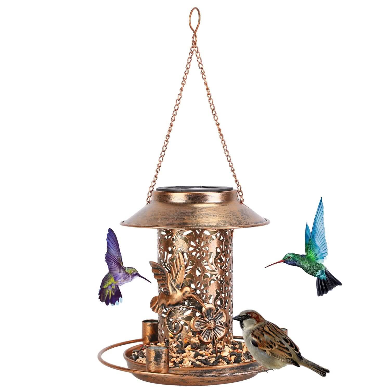 Solar Decorative Hanging Bird Feeder Lantern Garden & Patio - Tophatter Daily Deals