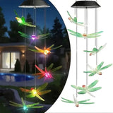 Solar Dragonfly Wind Chimes Lights Solar Outdoor Lights - Tophatter Daily Deals