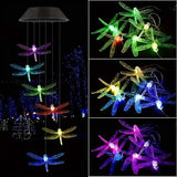 Solar Dragonfly Wind Chimes Lights Solar Outdoor Lights - Tophatter Daily Deals