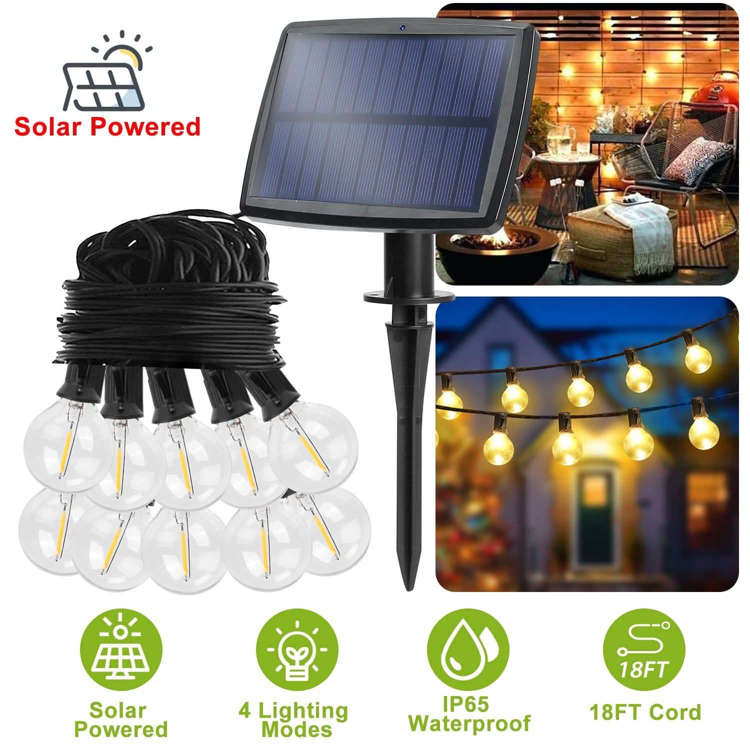 Solar Globe String Light Waterball LED String & Fairy Lights - Tophatter Daily Deals