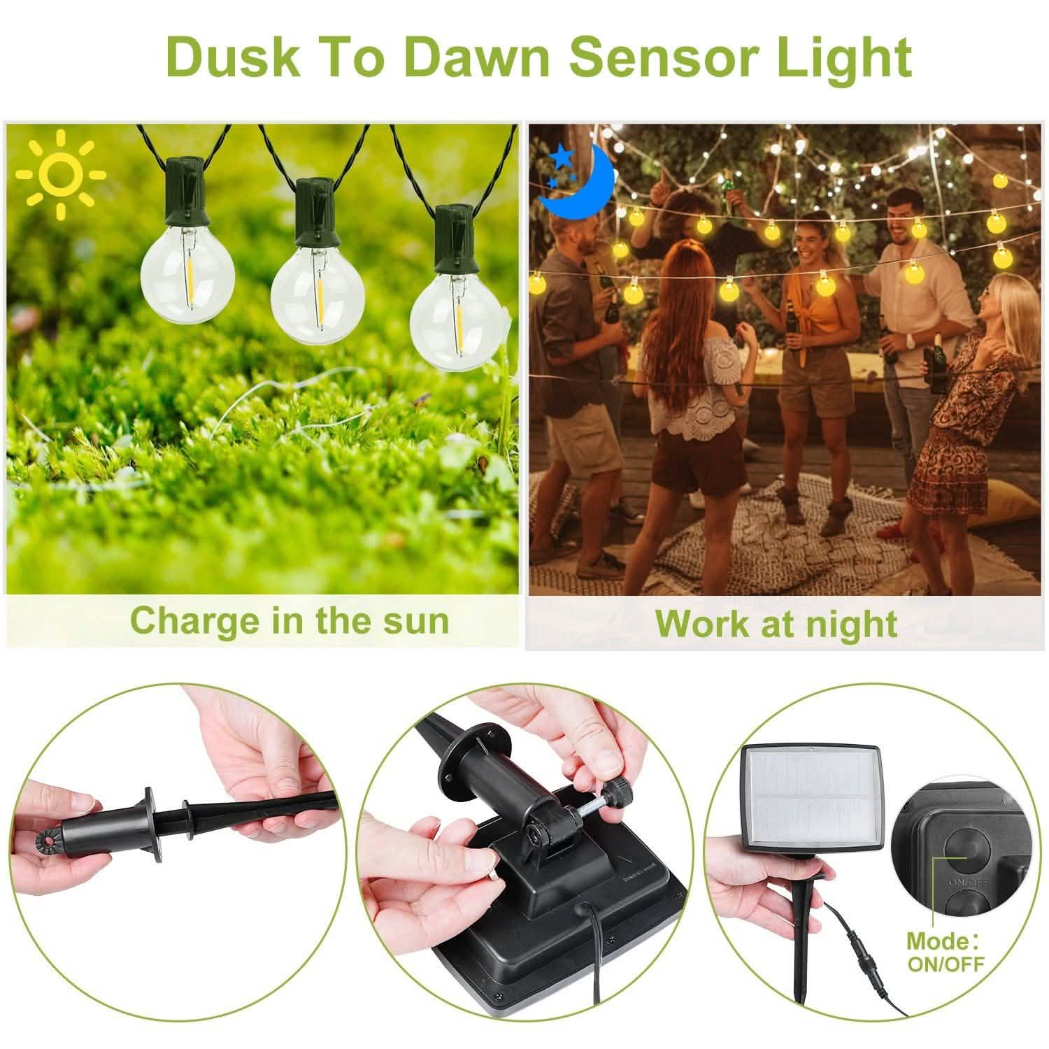 Solar Globe String Light Waterball LED String & Fairy Lights - Tophatter Daily Deals