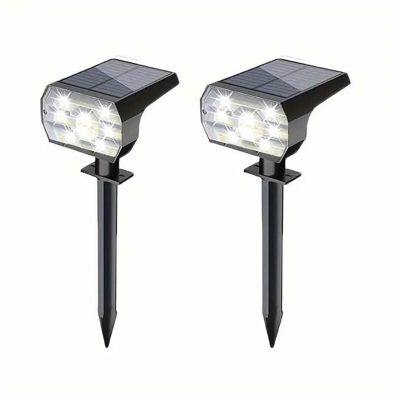 Solar Landscape Outdoor Spotlights 2-Piece Outdoor Lighting - Tophatter Daily Deals
