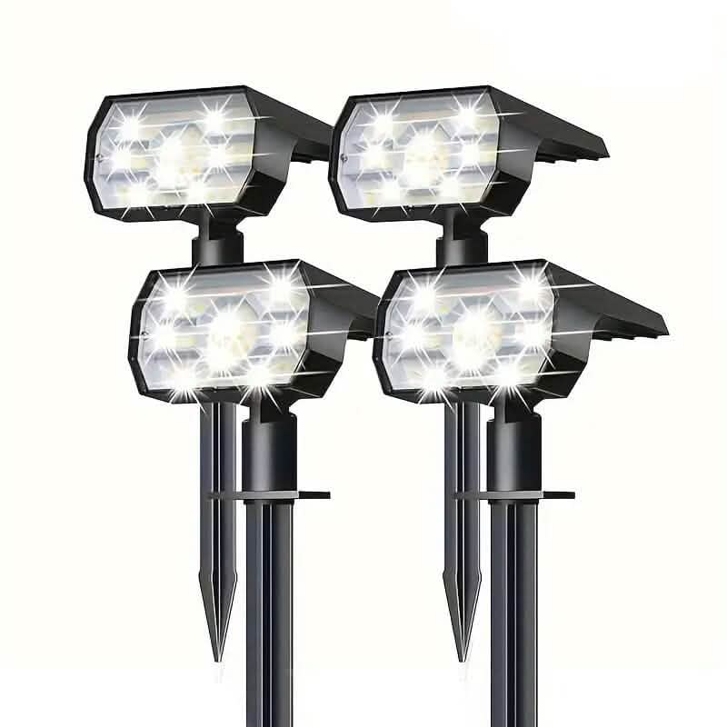 Solar Landscape Outdoor Spotlights 4-Piece Outdoor Lighting - Tophatter Daily Deals