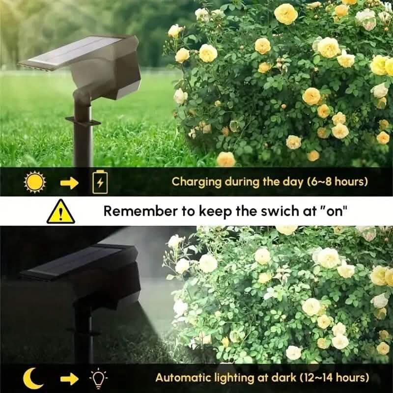 Solar Landscape Outdoor Spotlights Outdoor Lighting - Tophatter Daily Deals