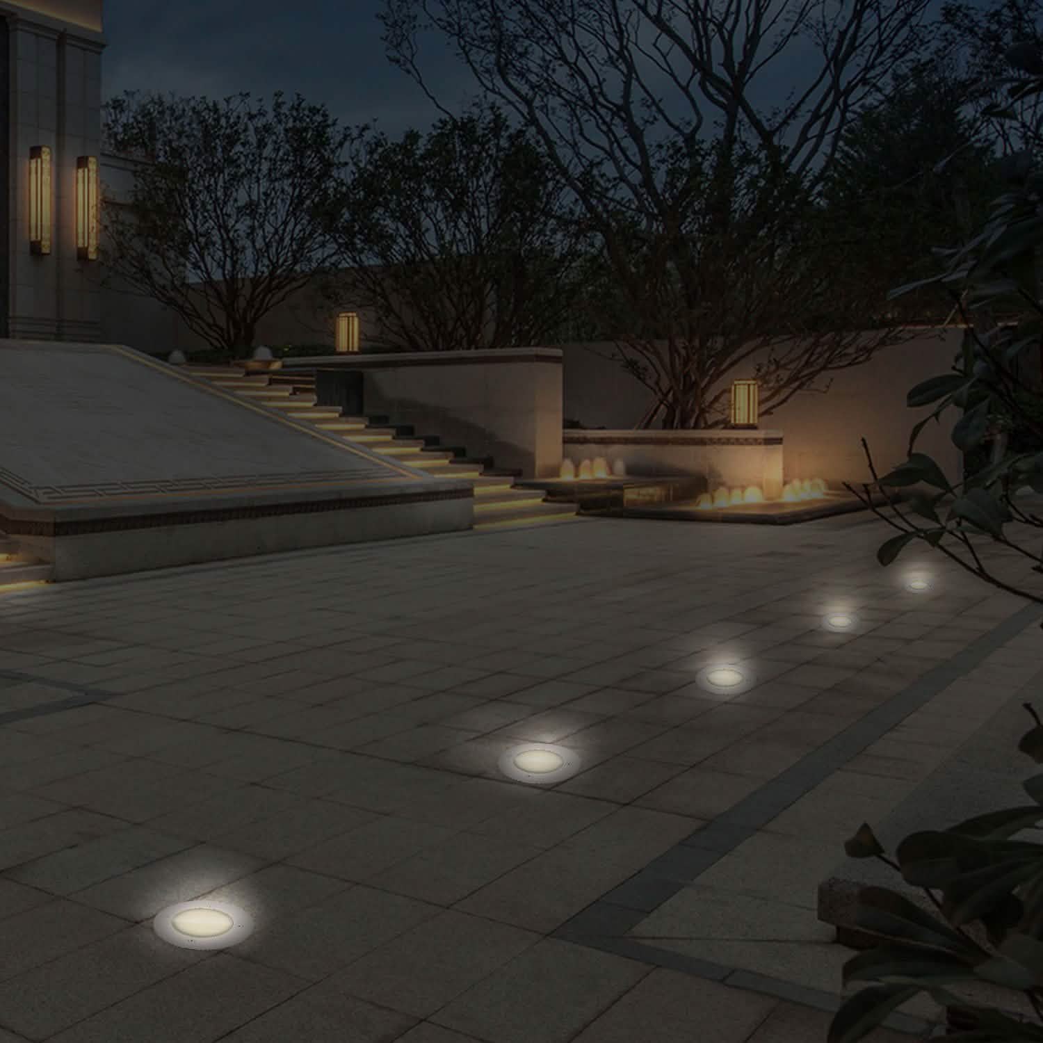 Solar LED Disk Lights IP44 Water Resistant Light Sensor Outdoor Lighting - Tophatter Daily Deals